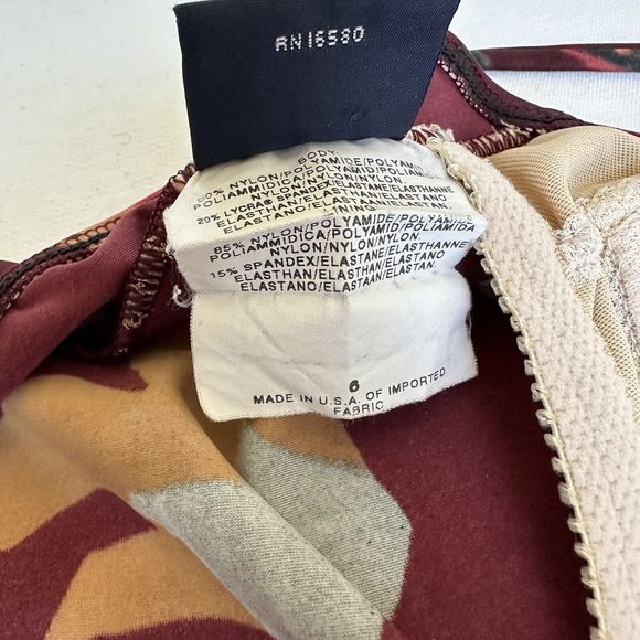 Vintage Ralph Lauren Sport Women's One Piece Floral Burgundy Swimsuit Size 6 USA - Picture 8 of 8